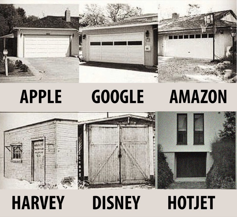 Garážové firmy – Apple, Google, Amazon, Harvey, Disney a Hotjet