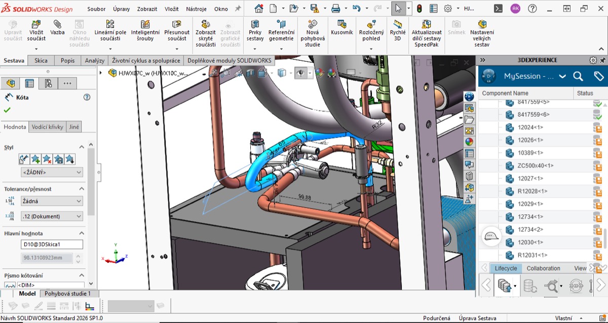 3D návrh tepelného čerpadla v SolidWorks